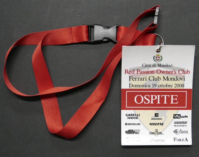 Ferrari Club Mondovì - Badge raduno Red Passion Owner's Club - 19 Ottobre 2008