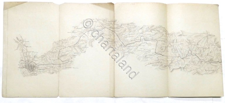 Ferrovia Firenze - Faenza: Planimetria e Profilo - fine '800