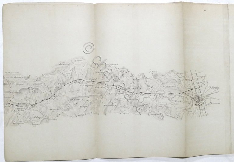 Ferrovia Firenze - Faenza: Planimetria e Profilo - fine '800