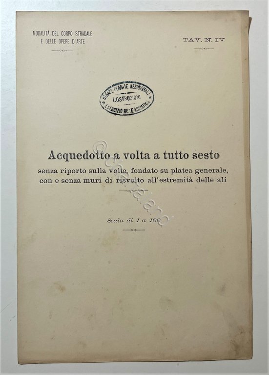 Ferrovie - Acquedotto a volta a tutto sesto, Tavola N. …