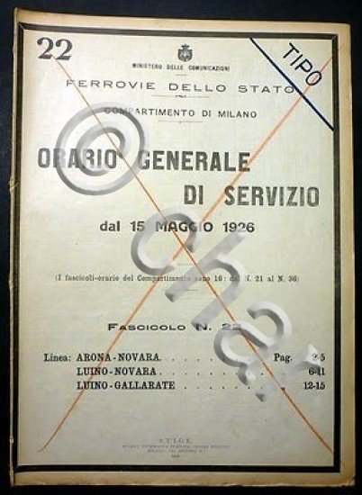 Ferrovie - Orario Generale Servizio - Linea Arona Novara Luino …