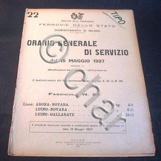 Ferrovie - Orario Generale Servizio - Linea Arona Novara Luino …