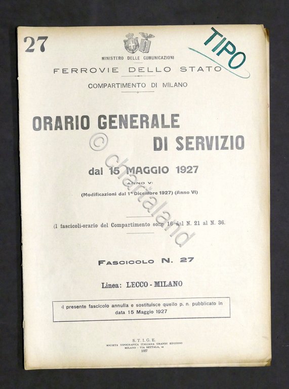 Ferrovie - Orario Generale Servizio - Linea Lecco Milano - …