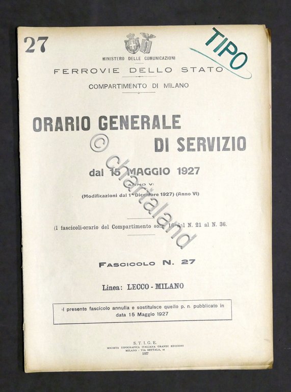Ferrovie - Orario Generale Servizio - Linea Lecco Milano - …