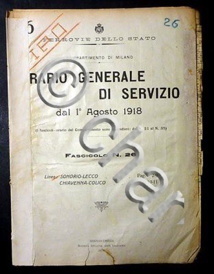 Ferrovie - Orario Generale Servizio - Linea Sondrio Lecco Chiavenna …