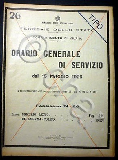 Ferrovie - Orario Generale Servizio - Linea Sondrio Lecco Chiavenna …