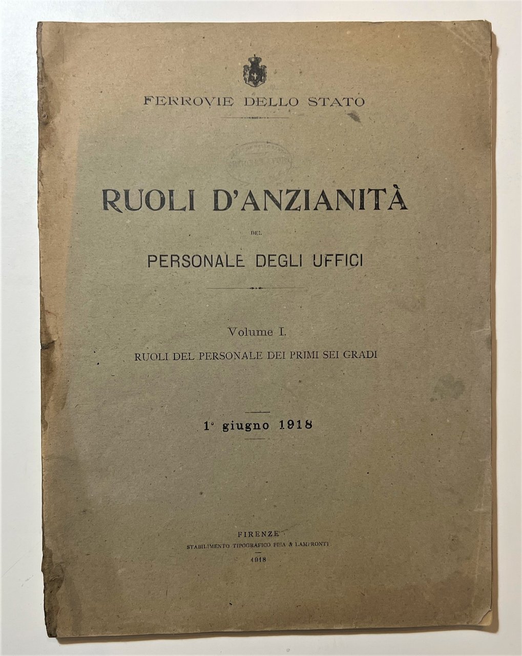 Ferrovie dello Stato - Ruoli d'Anzianità del Personale degli Uffici …