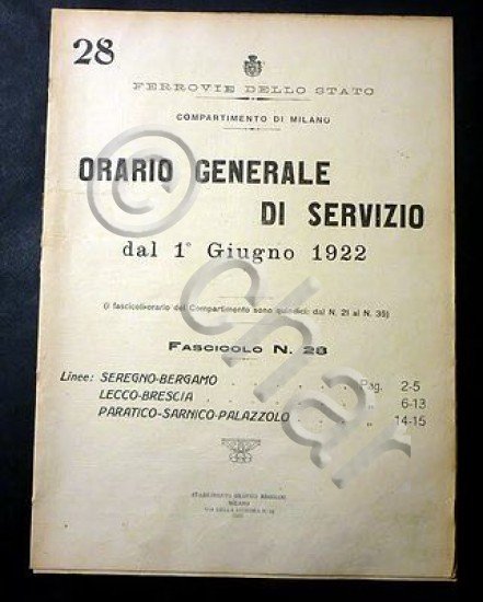 Ferrovie Orario Generale Servizio - Linea Seregno Bergamo Lecco Brescia …