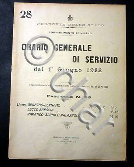 Ferrovie Orario Generale Servizio - Linea Seregno Bergamo Lecco Brescia …
