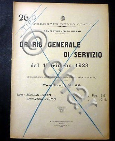 Ferrovie Orario Generale Servizio - Linea Sondrio Lecco Chiavenna Colico …