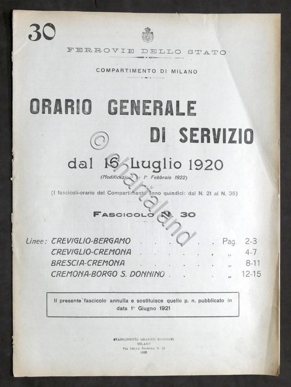 Ferrovie Orario Generale Servizio - Linea Treviglio Bergamo Cremona Brescia …