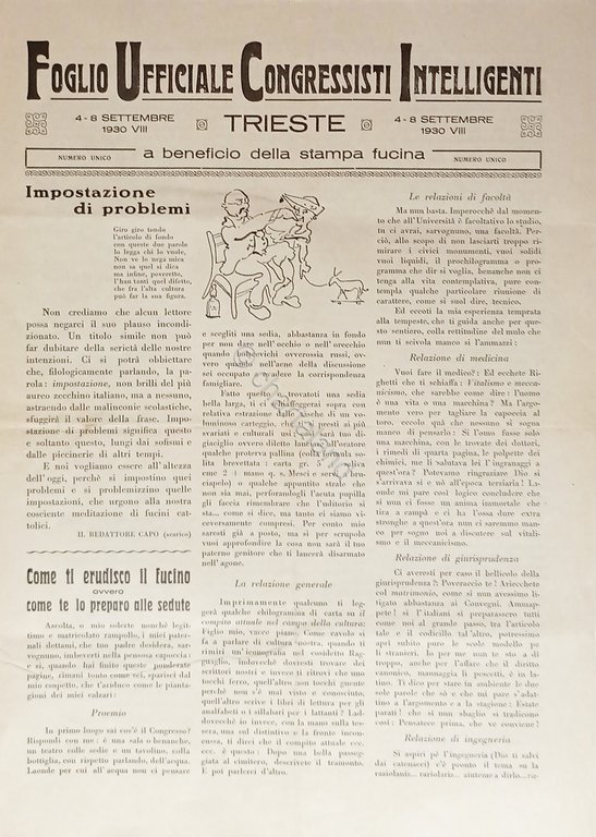 Foglio Ufficiale Congressisti Intelligenti Trieste - Numero Unico - 1930 … | Immagine Gallery 2