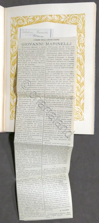 Fossani Raccolta ritagli giornali riguardanti G. Marinelli 1933 Processo Verona