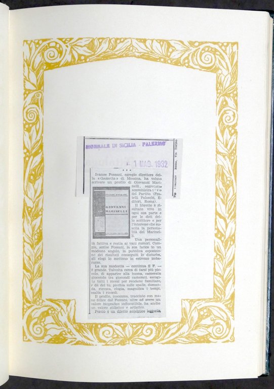 Fossani Raccolta ritagli giornali riguardanti G. Marinelli 1933 Processo Verona