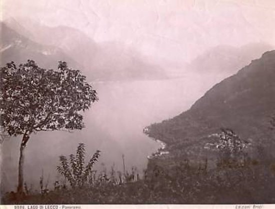 * Foto albumina Brogi Lago di Lecco 1875 ca. Panorama