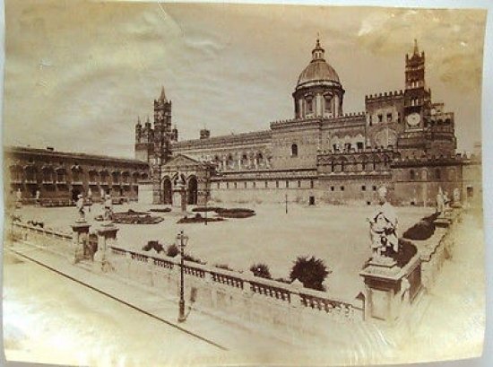 Foto albumina Fotografo Giuseppe Incorpora Cattedrale Palermo 1890 ca