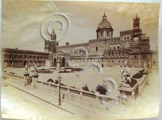 Foto albumina Fotografo Giuseppe Incorpora Cattedrale Palermo 1890 ca