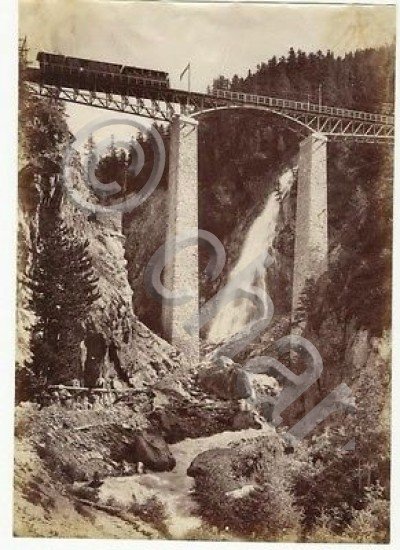 Foto Albumina Ponte Ferrovia Gornergrat Svizzera 1890