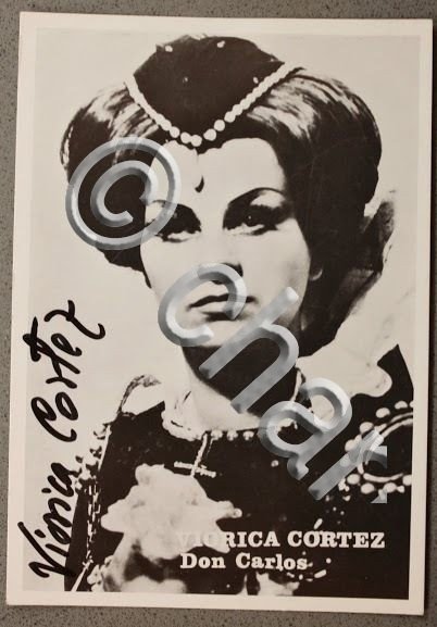 Foto Autografo lirica mezzosoprano Viorica Cortez 1969 Don Carlos