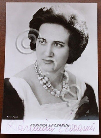 Foto Autografo mezzosoprano Adriana Lazzarini anni '50