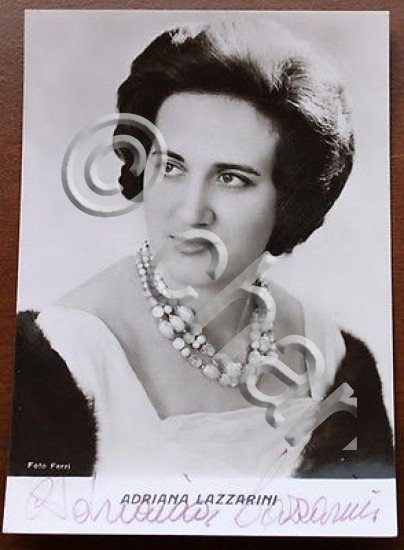Foto Autografo mezzosoprano Adriana Lazzarini anni '50