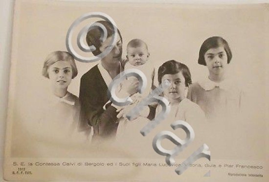 Foto cartolina - I figli di S. E. la Contessa …
