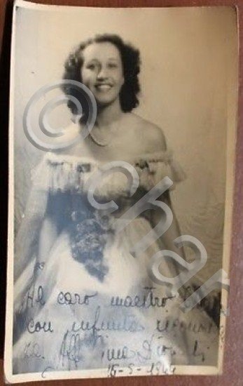 Foto Cartolina Autografo Dioberti Gina Canto lirica '44