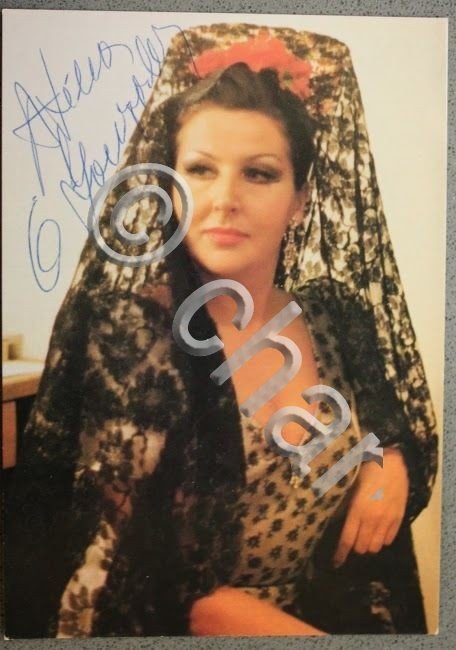 Foto cartolina Autografo lirica Mezzosoprano Carmen Gonzalez anni 80 Caracalla