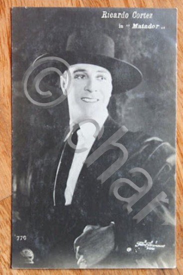 Foto cartolina cinena anni '20 attore Ricardo Cortez in Matador