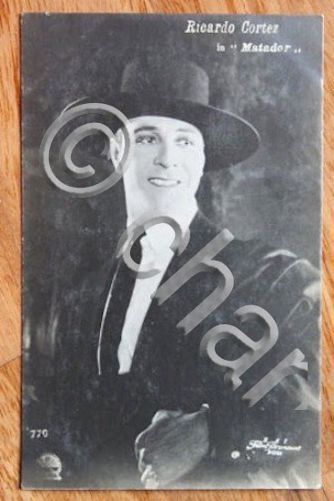 Foto cartolina cinena anni '20 attore Ricardo Cortez in Matador