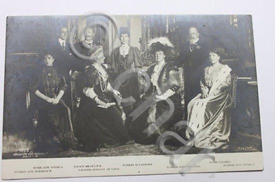 Foto cartolina cinque famiglie reali Spagna Germania Norvegia Portogallo - …