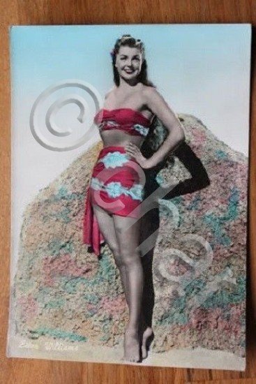 Foto cartolina d'epoca attrice statunitense Ester Williams anni '50
