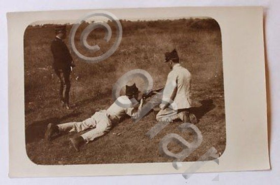 Foto cartolina militari mitragliatrice Cuneo inizi 1900