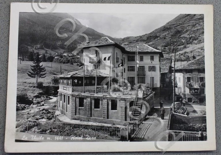 Foto cartolina Montagna La Thuile 1950 - Hotel Dora
