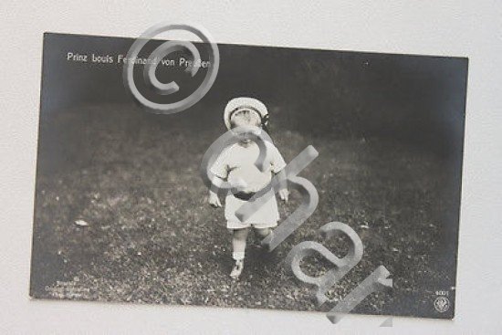 Foto cartolina Principe Luigi Ferdinando di Prussia bambino 1908 monarchia