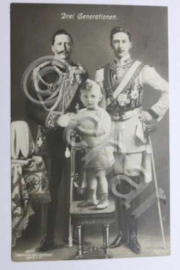 Foto cartolina Re Guglielmo II e Guglielmo di Prussia con …