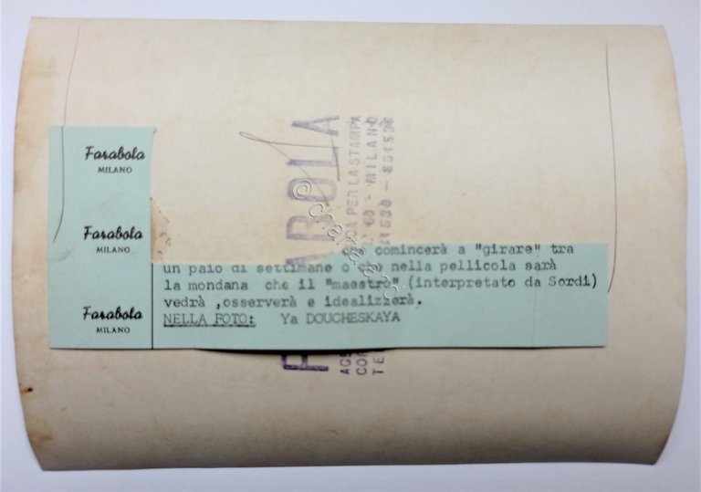 Foto dell'Agenzia Farabola Milano - Attrice Ya Doucheskaya - 1965 … | Immagine Gallery 2