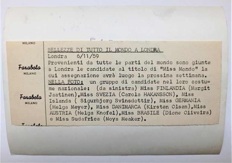 Foto dell'Agenzia Farabola Milano - Bellezze di Tutto il Mondo …