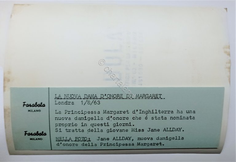 Foto dell'Agenzia Farabola Milano - Jane Allday: Nuova dama d'Onore …