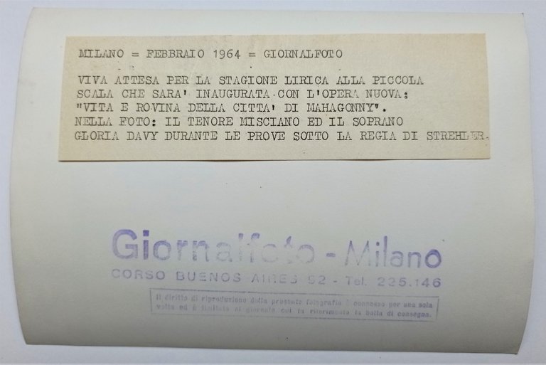 Foto dell'Agenzia Giornalfoto Milano - Alvinio Misciano e Gloria Davy …