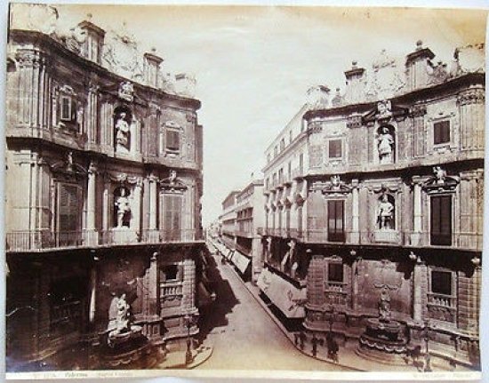 Foto epoca albumina Sommer Palermo quattro cantoni 1890