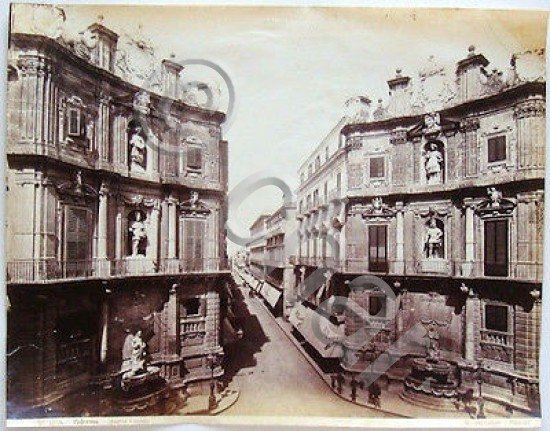 Foto epoca albumina Sommer Palermo quattro cantoni 1890