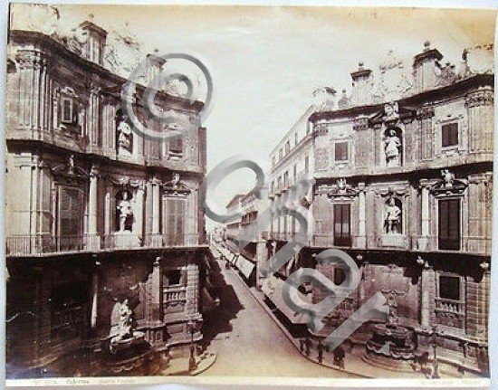 Foto epoca albumina Sommer Palermo quattro cantoni 1890