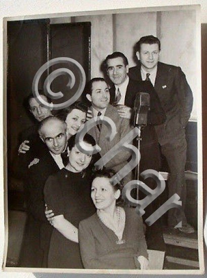 Foto epoca Attori EIAR commedia radiofonica '40 Cervi..