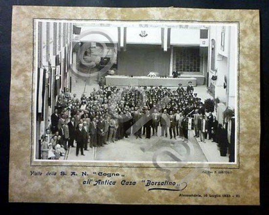 Foto Fotografia d'Epoca su base rigida- Antica Casa Borsalino - Alessandria 1933