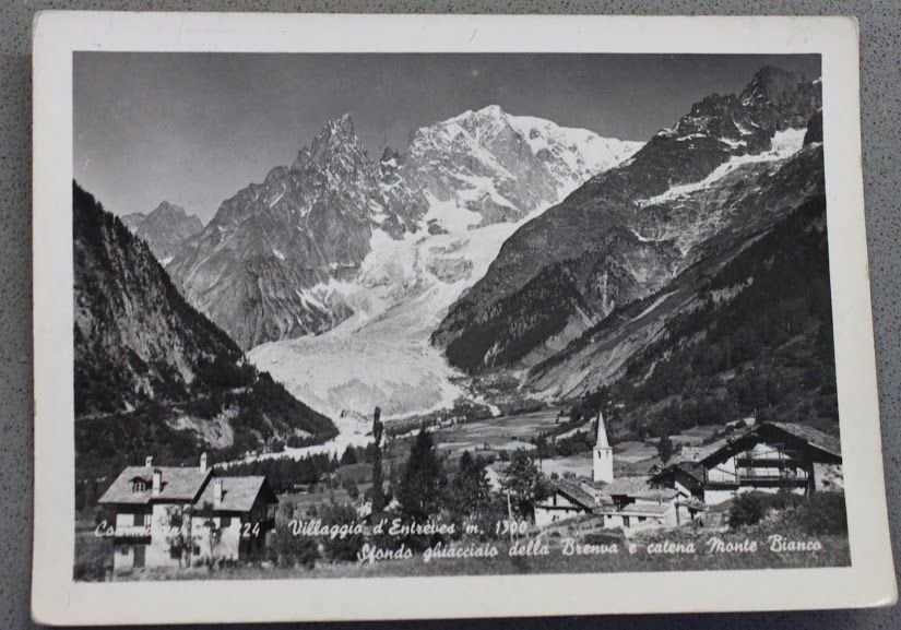 Foto Montagna Courmayeur 1950 - Entrèves villaggio e Ghiacciaio Brenva | Immagine principale