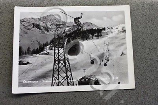 Foto Montagna Courmayeur 1950 - Funivia monofune campi sci Col … | Immagine Gallery 1