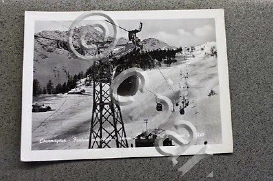 Foto Montagna Courmayeur 1950 - Funivia monofune campi sci Col …