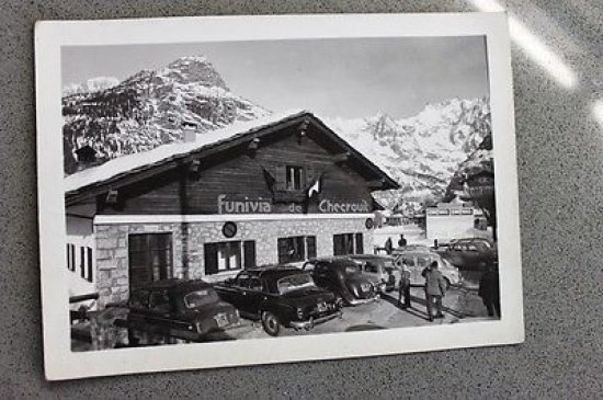 Foto Montagna Courmayeur 1950 Partenza funivia del Col Checrouit mt …