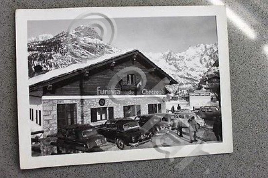 Foto Montagna Courmayeur 1950 Partenza funivia del Col Checrouit mt …